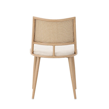 PU Stoel Rattan Stoel – Fauteuil – Accentstoel – Woonkamerstoel – Slaapkamerstoel – Modern Design – Comfortabele Beige Zitting