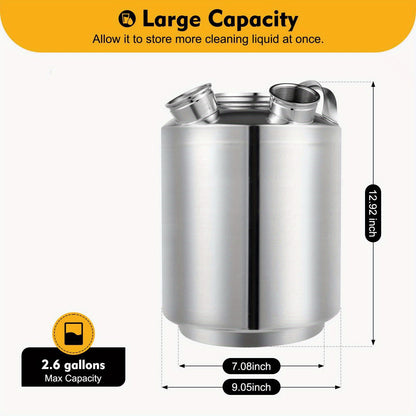 Bierfust Reinigingsvat – Fust – Keg – Bieraansluiting – Fustkoppeling – Roestvrijstaal 304 – 10 Liter Capaciteit