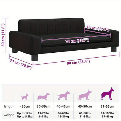 Hondenmand – Hondenbed – Hondenkussen – Ligmand – Mand – Zwart – 90x53x30 cm – Katoen & Polyester Fiber – Comfortabel voor Middelgrote Honden