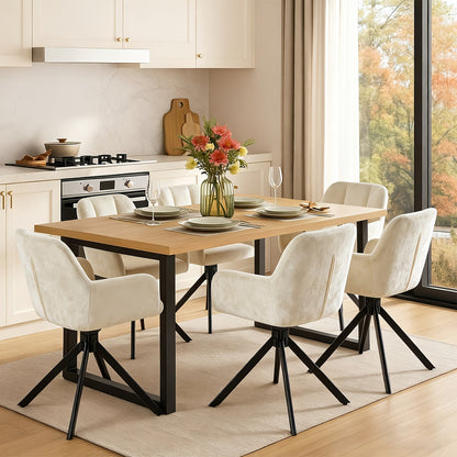 Eetkamerstoel – Dinerstoel – Keukenstoel – Fluwelen Stoel – Draaibare Stoel – Grijs – Memory Foam Zitting – Metalen Frame