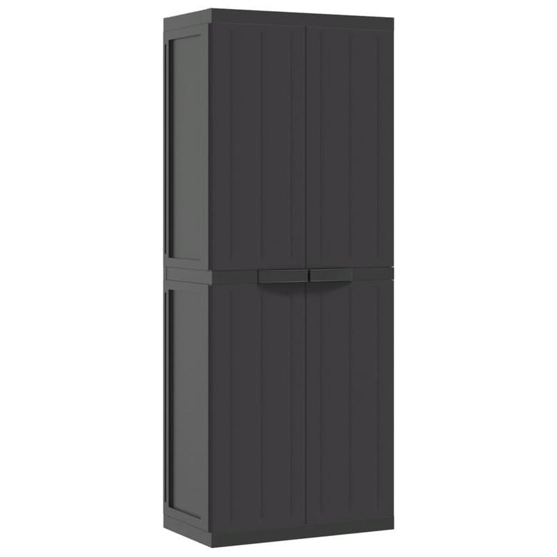 Tuinkast – Tuinschuur – Opbergkast – Tuinberging – Buitenbox – Duurzaam PP Materiaal – 65x37x165 cm – Met Slot en Planken