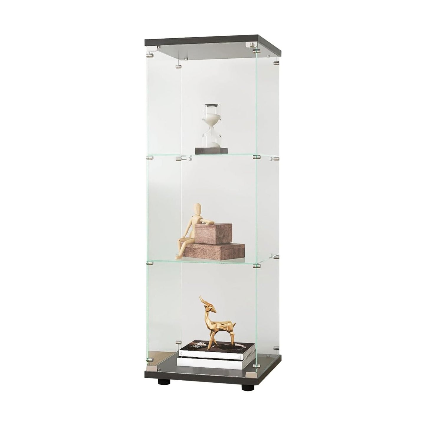 Vitrinekast – Glazen Kast – Showkast – Opbergkast – Displaykast – 1 Deur Met Slot – 125x42x36 cm Wit
