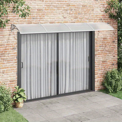 Deurkapje – Deurafdak – Deuroverkapping – Regendoek – Afdakje – Grijs Transparant – Duurzaam Polycarbonaat – 350x75 cm – Weerbestendig en Lichtdoorlatend