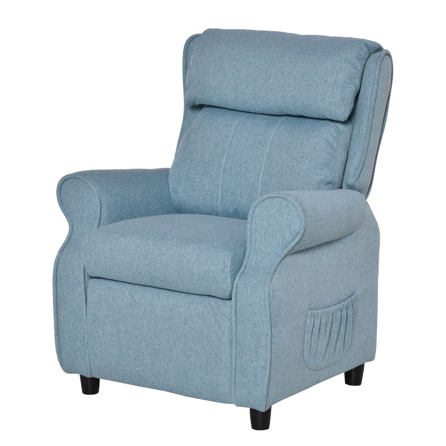 Kinderfauteuil – Kinderstoel – Kindersofa – Kinderbank – Relaxstoel – Verstelbare Rugleuning – Inclusief Voetensteun – Blauw – Compact 58x53x70 cm