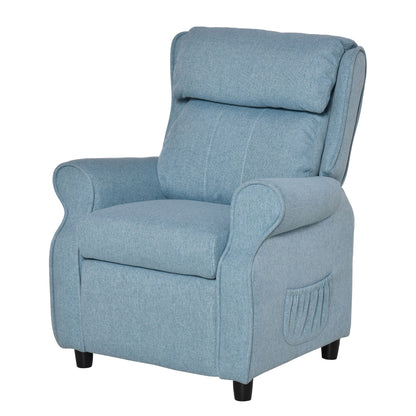 Kinderfauteuil – Kinderstoel – Kindersofa – Kinderbank – Relaxstoel – Verstelbare Rugleuning – Inclusief Voetensteun – Blauw – Compact 58x53x70 cm