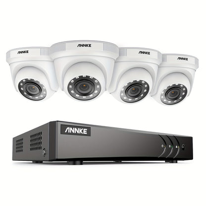 Complete Bewakingsset – Beveiligingssysteem – CCTV Camera Set – Videobewaking – 4 HD Camera’s – IR Nachtzicht – Bewegingsdetectie – Zonder Harde Schijf