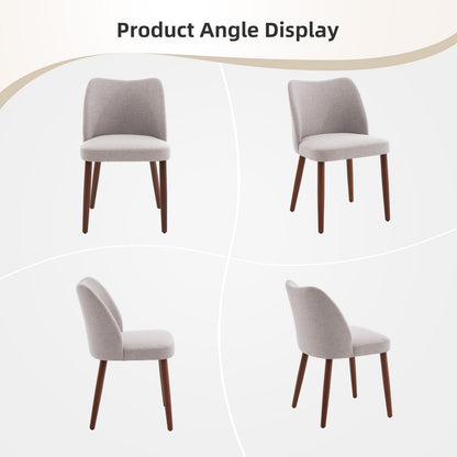 Eetkamerstoelen – Stoelen – Zwarte Stoelen – Keukenstoelen – Café Stoelen – Set van 2 Grijs – Ergonomische Rugleuning – Stevige Houten Poot