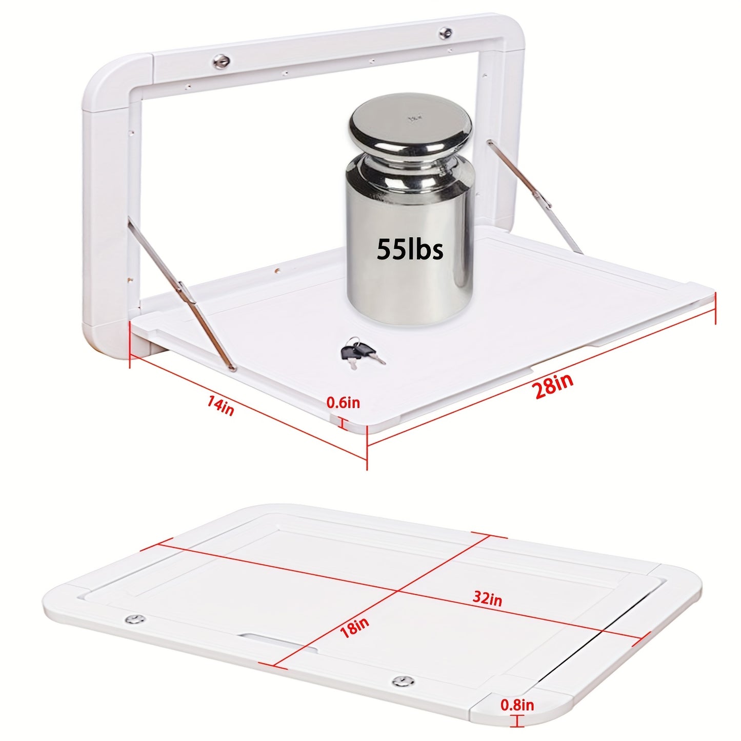 Opvouwbare Tafel – Klaptafel – Vouwtafel – Campingtafel – Wandtafel – Aluminium – 80x40 cm – Vergrendelbaar – Weerbestendig