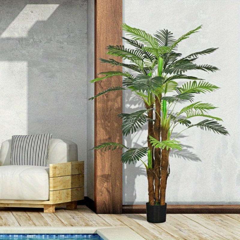 Kunstpalmboom Extra Groot – Nep Palmboom – Kunstplant Palm – Kunstboom – Kunstplant Palmboom – 160 cm Hoog – Stevige Metalen Pot