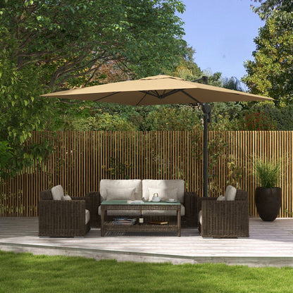 Zweefparasol – Hangparasol – Tuinparasol – Terrasparasol – Parasoldoek – 360° Draaibaar Met Hydraulisch Systeem – UV-bestendig Polyester 3x2,6m Met Aluminium Frame
