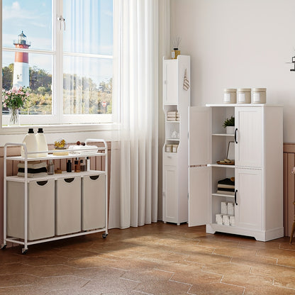 Badkamerkast – Opbergkast – Kolomkast – Wastafelonderkast – Badmeubel – Verstelbare Planken – Duurzaam Spaanplaat – 30x60x110 cm Wit