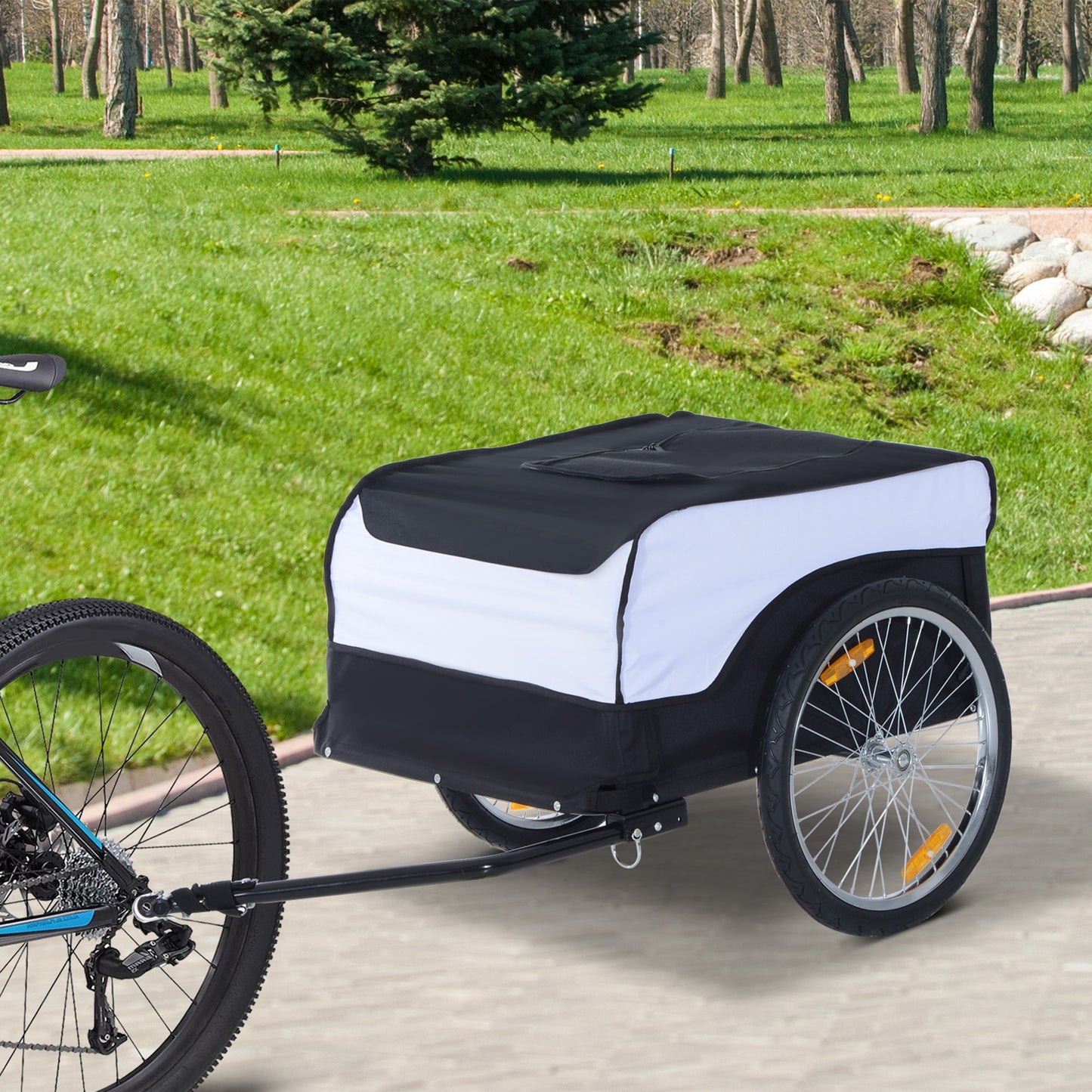 Bakfiets Aanhanger – Fietskar – Transportkar – Bagagewagen – Vouwbare Aanhanger – Stalen Frame – Max. Belading 40 kg