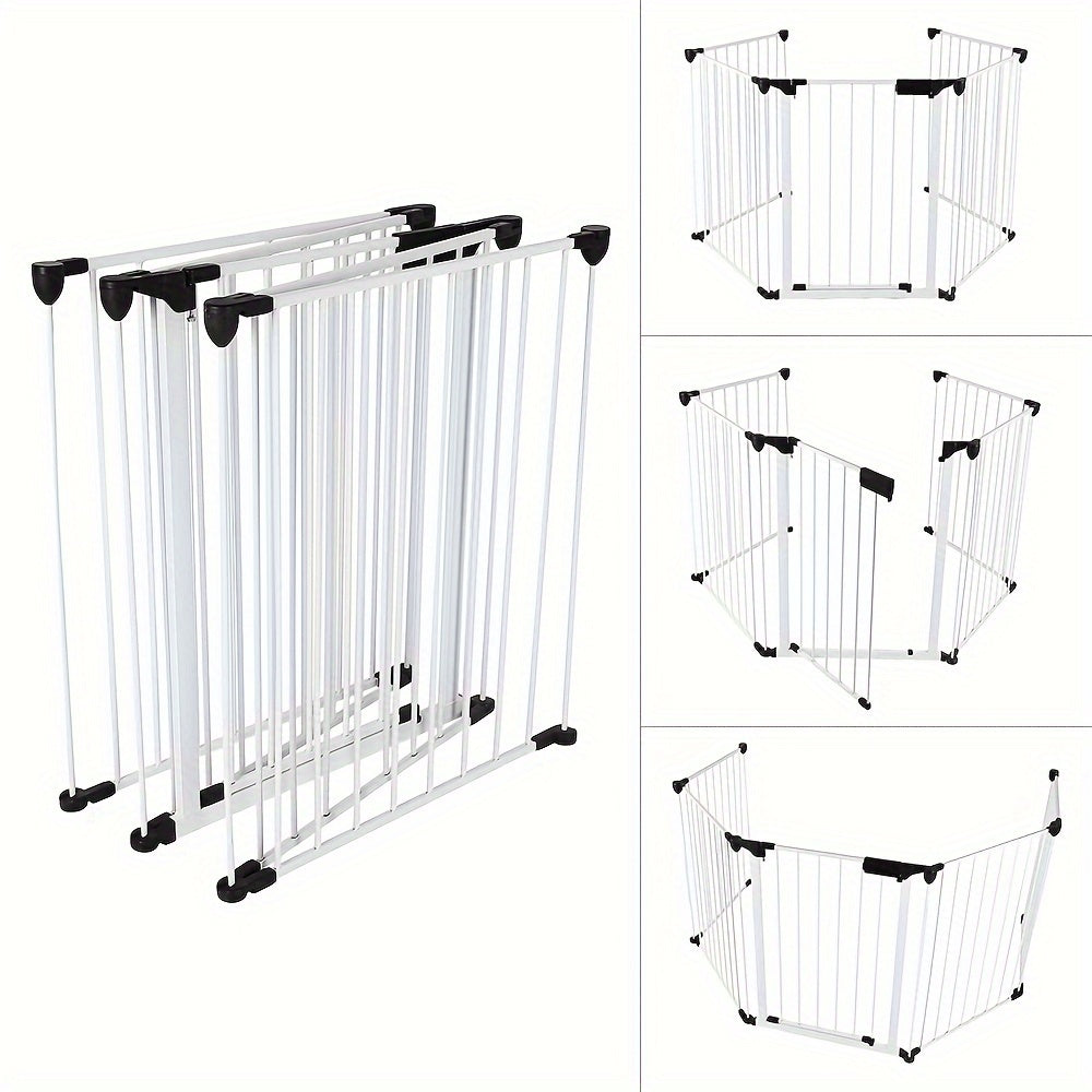 Haardscherm – Haardrooster – Vuurkorfafscherming – Stookrooster – Vuurrooster – 5-delig Vouwbaar – Met Huisdierveiligheidsslot – 300 x 75 cm – Stevig Metalen Frame