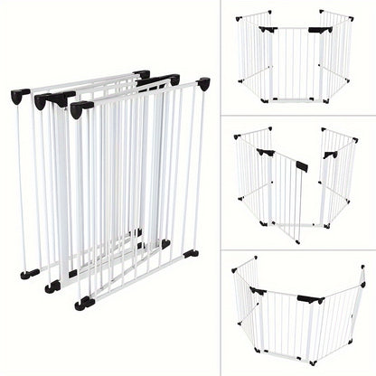 Haardscherm – Haardrooster – Vuurkorfafscherming – Stookrooster – Vuurrooster – 5-delig Vouwbaar – Met Huisdierveiligheidsslot – 300 x 75 cm – Stevig Metalen Frame