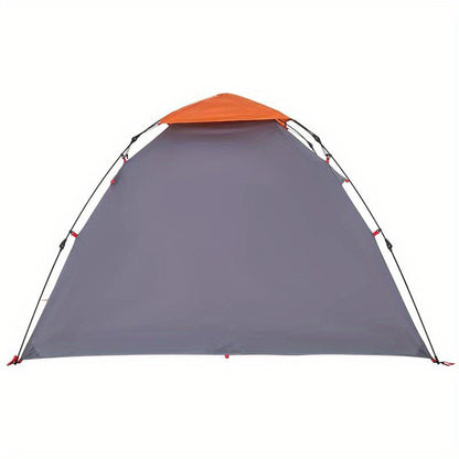3-Persoons Campingtent – Familie Tent – Buitentent – Vriendentent – Festival Tent – Lichtgewicht Polyester – Snelle Haak-en-Loop Sluiting – Grijs/Oranje