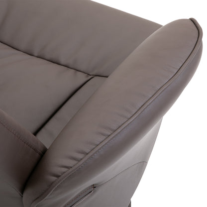 2pcs Armchair Set, Armchair with Footstool, Recliner with Footstool, Height-Adjustable, Tilting Backrest, Brown