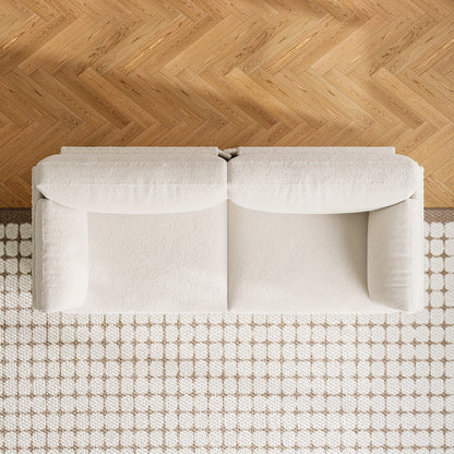 2-Zits bank – Tweezitsbank – Loveseat – Sofa – Tweepersoonsbank – Off-White Creamy Kleur – Oversized Comfortabel Zitvlak – Modern En Makkelijk Te Monteren