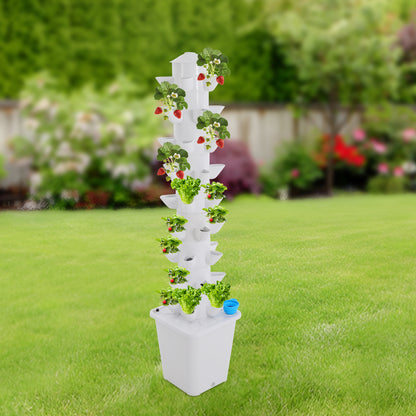 Hydroponische Kweektoren – Verticale Moestuin – Hydrocultuur Systeem – Plantentoren – Groeitoren – 9 Lagen Met 45 Plantgaten – Waterpomp Met 10L Tank – Compact Ruimtebesparend