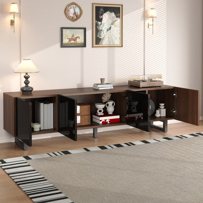 Tv-meubel – TV-kast – TV-stand – Mediamöbel – Vierdeurs Meubel – Uniek Design – Lage TV Montage – 180x38x50 cm – Zonder Elektriciteit