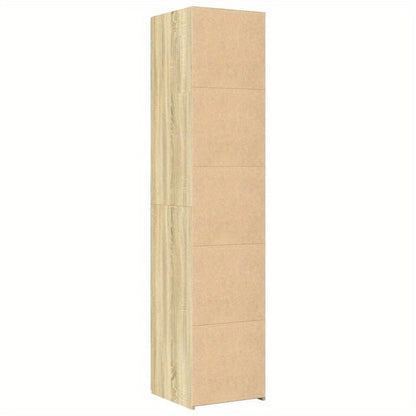 Europees Eikenkast Highboard – Kast – Dressoir – Opbergmeubel – Bergkast – Massief Hout & Kurk – 2 Laden en 2 Open Vakken – Compact 40x42,5x185 cm – Modern Minimalistisch Design