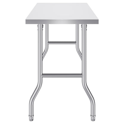 Werktafel – RVS Werkbank – RVS Tafel – Keukentafel – Werkbank Inklapbaar – Roestvrij Staal 201 – 122x61 cm – Draagvermogen 100 kg