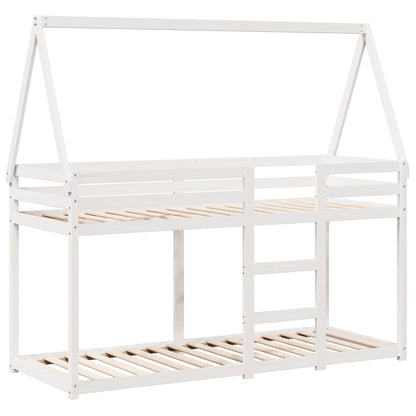 Bedframe – Bed – Slaapbank – Logeerbed – Studentenkamerbed – Wit – Massief Dennenhout – Compact 80x200 cm – Eenvoudige Montage