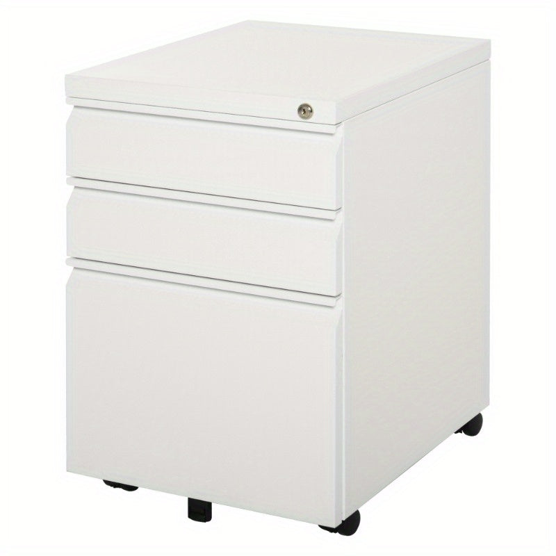 Rolkast – Rolcontainer – Ladenkast – Opbergkast – Mobiele Kast – Wit Staal – Compact 39x48x60 cm – Duurzaam en Ruimtebesparend