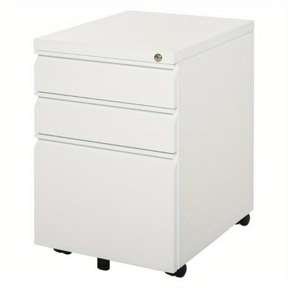 Rolkast – Rolcontainer – Ladenkast – Opbergkast – Mobiele Kast – Wit Staal – Compact 39x48x60 cm – Duurzaam en Ruimtebesparend