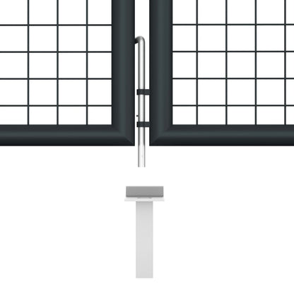 Tuinpoort – Tuinafscheiding – Tuindeur – Hek – Erfpoort – 400 x 125 cm – Gegalvaniseerd Staal – Weerbestendig Met Slot En Sleutels