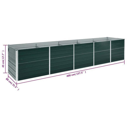 Bloemenrek – Plantenrek – Plantenstandaard – Plantentafel – Bloementrap – Gegalvaniseerd Staal – 400x80x45 cm – Weerbestendig – Groen