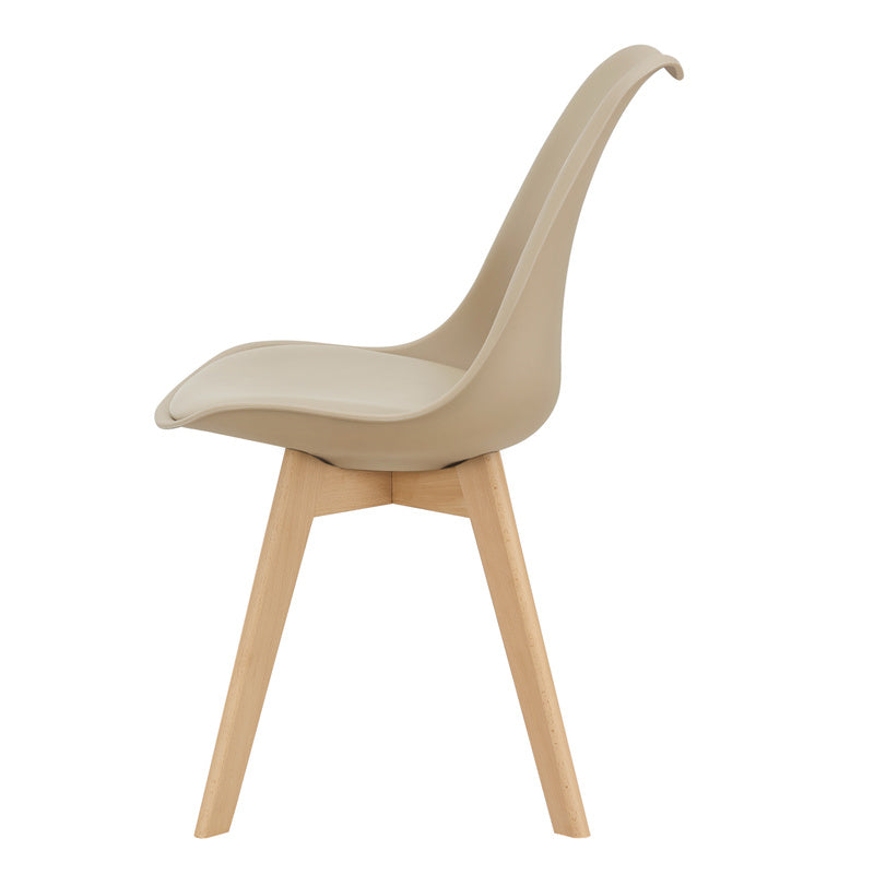 Eetkamerstoel – Keukenstoel – Woonkamerstoel – Eettafelstoel – Stoel – Set van 6 – PU Kunstleer Bekleding – Massief Beukenhouten Frame