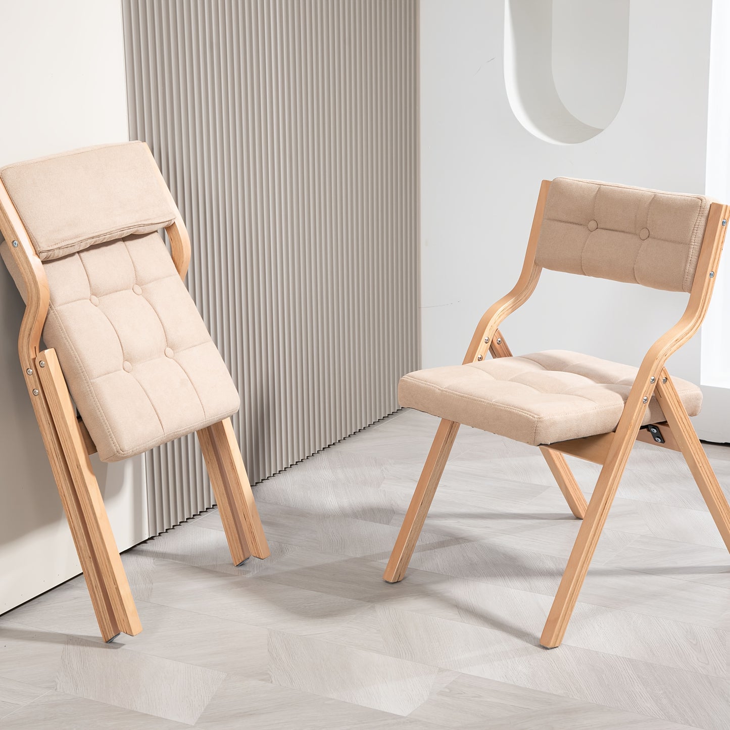 Houten Klapstoelen – Opvouwbare Stoelen – Klapstoelen Met Kussen – Event Stoelen – Bureaustoelen – Khaki Kleur – Ergonomisch Zitcomfort – Duurzaam Hardhouten Frame