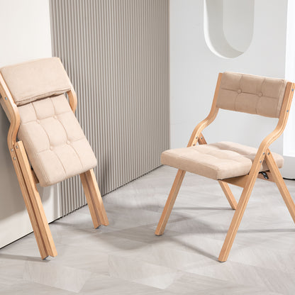 Houten Klapstoelen – Opvouwbare Stoelen – Klapstoelen Met Kussen – Event Stoelen – Bureaustoelen – Khaki Kleur – Ergonomisch Zitcomfort – Duurzaam Hardhouten Frame
