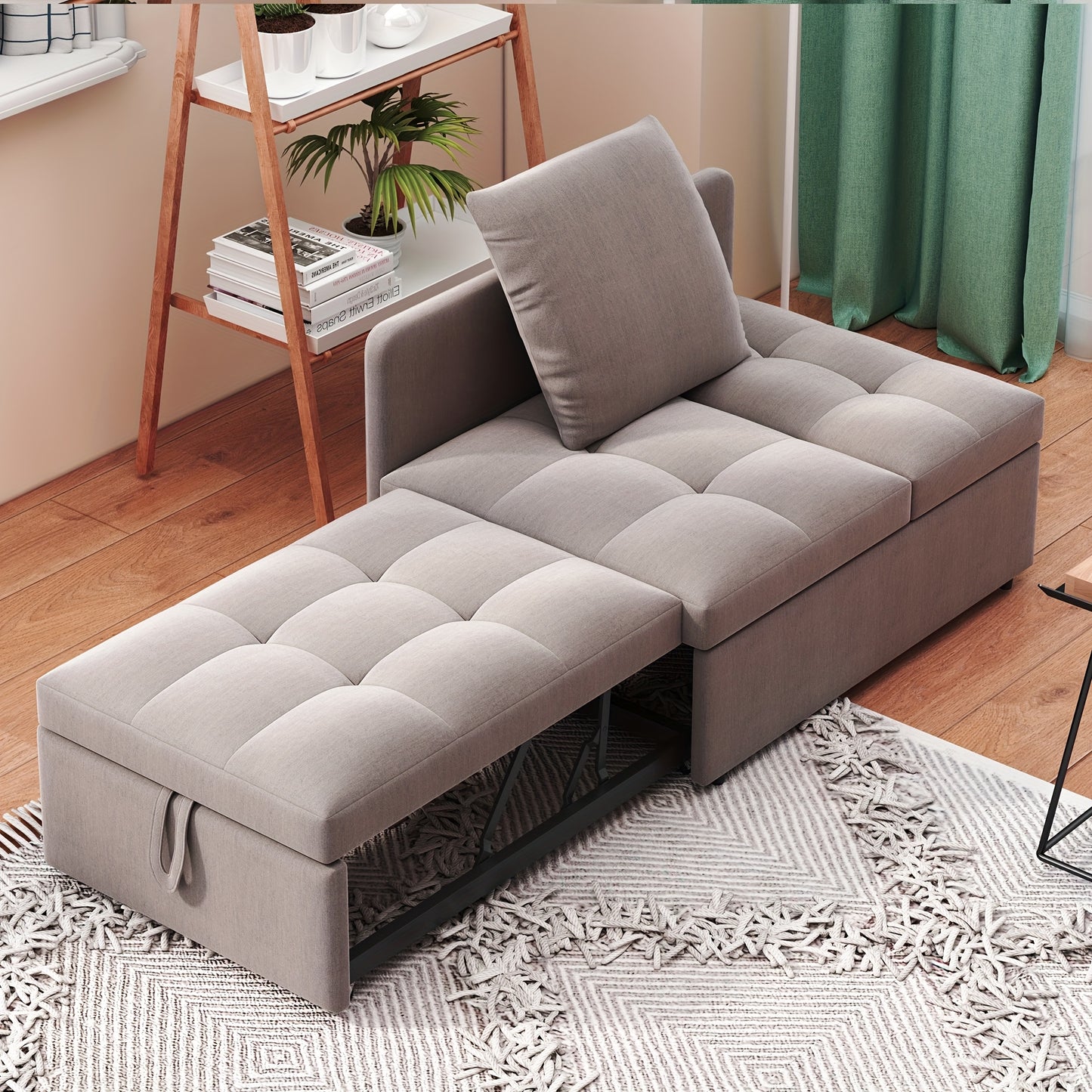 Space-Saving 3-in-1 Sofa Bed with Adjustable Backrest - Convertible Sleeper Sofa, Sturdy Metal Frame, Modern Minimalist Design for Small Apartments, Living Room, Guest Room - Easy Assembly Required, Apartment Furniture, Conte