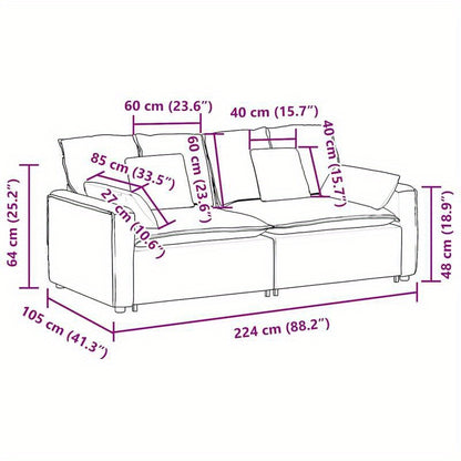 Modular Sofa with Cushions Cloud Grey
