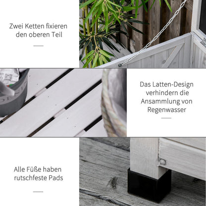 Opbergbox Tuin – Opbergkist Buiten – Tuinkussenbox – Tuinberging – Tuinkist – Grote Houten Opbergbox – Duurzaam Grenenhout – 127x56x60 cm – Houten Deksel