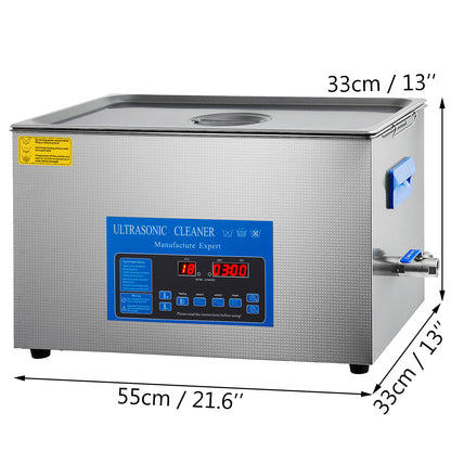 Ultrasoonreiniger – Ultrasoon Wasmachine – Ultrasoonreiniger Met Verwarming – Ultrasoon Reinigingsapparaat – Ultrasoonbad – 22 Liter Capaciteit – Dual Frequency Technologie – Ingebouwde Verwarming 80°C