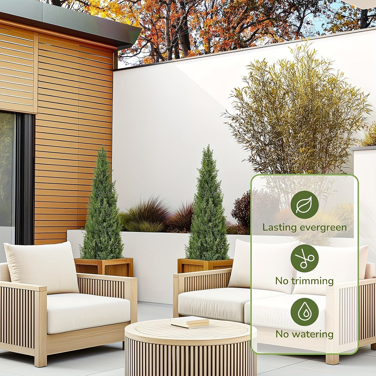 Kunstcipres – Kunstplanten – Nepbomen – Kunstbomen – Kunstcipres bomen – 120 cm Hoog – UV Bestendig – Set Van 2 – Onderhoudsvrij