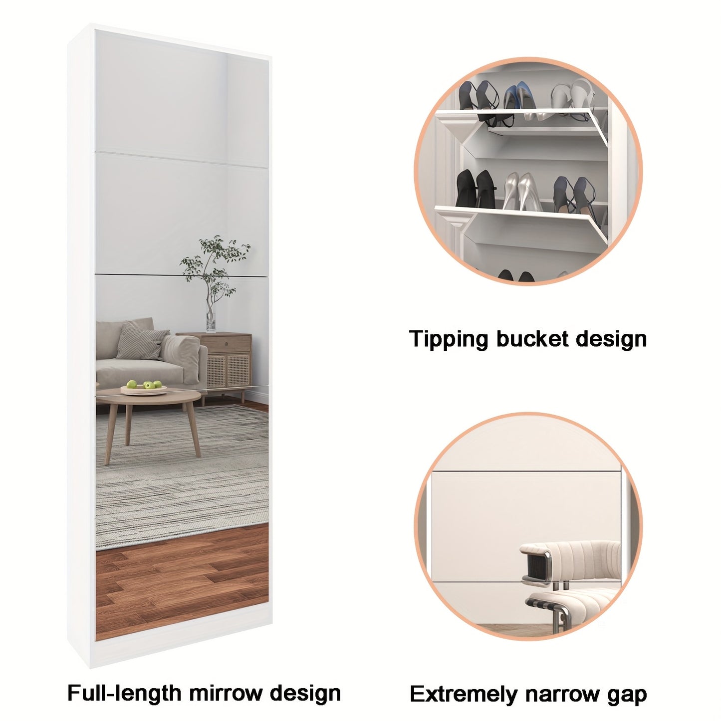 Schoenenkast – Schoenenrek – Schoenenopberger – Halkast – Schoenenbank – Spiegeldeur – Ruimtebesparend Design – Hout