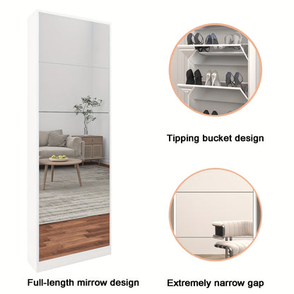 Schoenenkast – Schoenenrek – Schoenenopberger – Halkast – Schoenenbank – Spiegeldeur – Ruimtebesparend Design – Hout