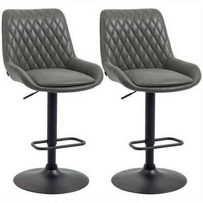 Barstoel Verstelbaar – Barkruk – Barstoelen – Keukenstoel – Hoge Stoel – Met Voetsteun – Donkergrijs Zwart – Hoogwaardig Hardhout Metaal – Comfortabel Ergonomisch