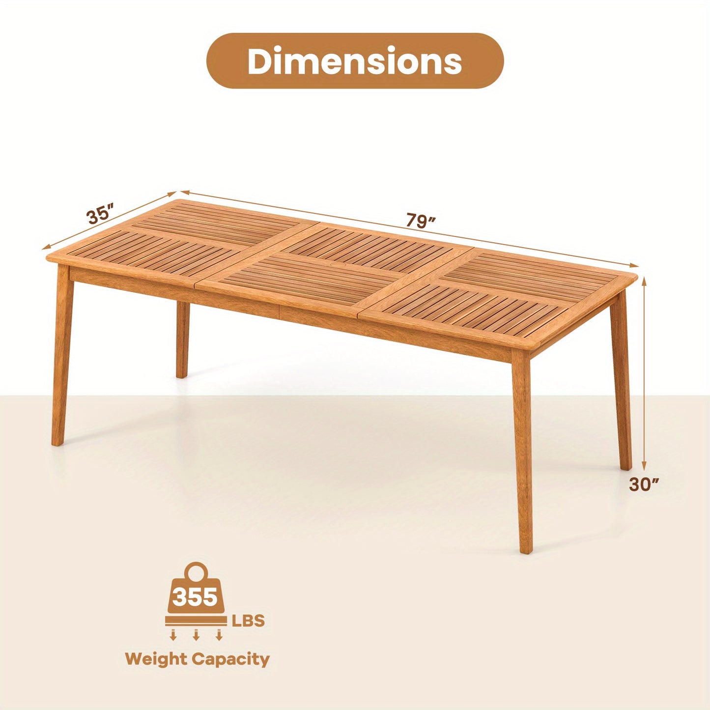 Picknicktafel – Tuintafel – Buitenmeubel – Bistrotafel – Tuinbank – Acaciahout – 8 Personen – Parasolgat 4,98 cm