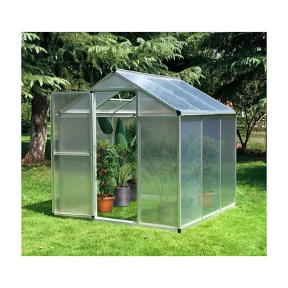 Kweekkas – Tuinkas – Broeikas – Plantenkas – Serre – Polycarbonaat – Aluminium Frame – 190x190x195 cm – Ventilatiedak & Regenwatergoot