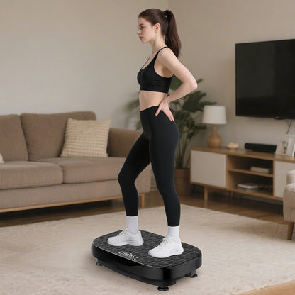 Trilplaat – Vibratieplaat – Powerplate – Vibratietrainer – Fitnessapparaat – Volledige Lichaamstraining – Inclusief Weerstandsbanden – Compact en Stabiel Platform – 220-240V Aansluiting – Zwart