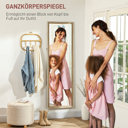 Staande Spiegel – Passpiegel – Vloerspiegel – Full Length Spiegel – Vrijstaande Spiegel – Kantelbaar – Metalen Gouden Frame – 160x40 cm
