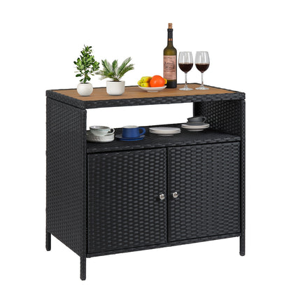 Opbergkast Buiten – Buitenopberger – Tuinkast – Tuinopslag – Terrasopberger – Rattan & Metalen Frame – Weerbestendig & Ruim