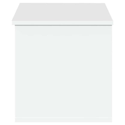 White Modern Minimalist Wooden Storage Box with Open Lid - Large Rectangular Organizer Chest for Bedroom, Living Room, Home Office - Sturdy Wooden Construction, Space-Saving Design, Multi-Purpose Furniture for Clothes, s