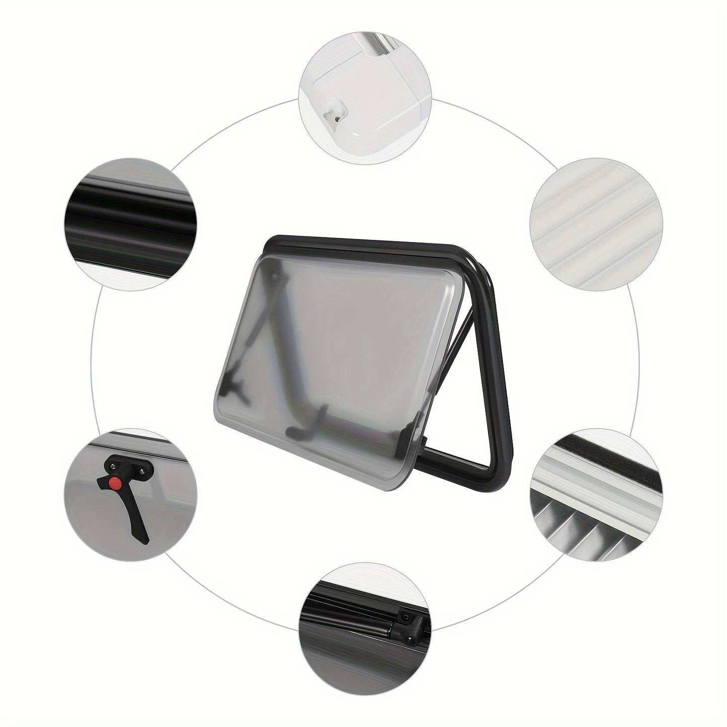 Caravanraam – Caravan Zijraam – Camperraam – Uitzetraam – Schuifraam – 700x400 mm – Aluminium Frame Met UV-bestendig Dubbel Acrylglas