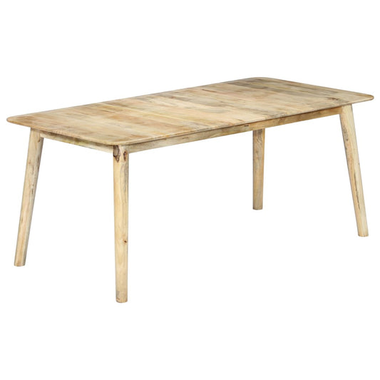 Eettafel – Tafel – Keukentafel – Eetkamertafel – Houten Tafel – Massief Mangohout – 180x90 x 76 cm – Robuuste Ronde Poten