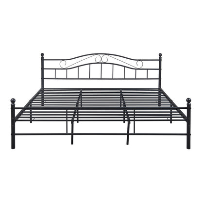 Metalen Bed – Stalen Bed – Kinderbed – Eenpersoonsbed – Tweepersoonsbed – Mat Wit – 140 x 200 cm – Stevig Metalen Frame – Inclusief Lattenbodem